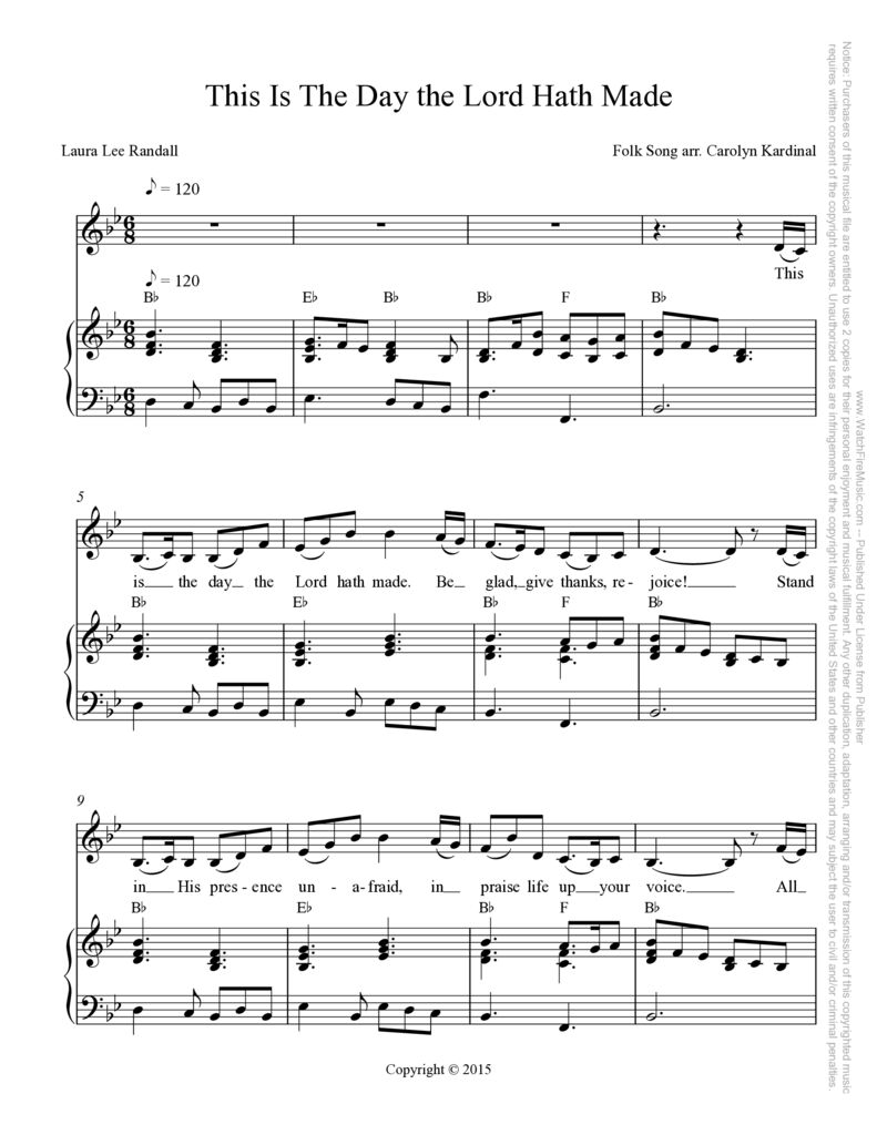 This Is The Day The Lord Hath Made Watchfire Music